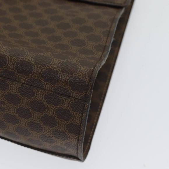 CELINE Macadam Canvas Hand Bag PVC Leather Brown Gold Auth bs16599 - Picture 15 of 16